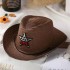 Summer Korean version of Western cowboy children's sun hat for girls and boys, baby grass hat with five pointed star hat, children's grass hat with five stars