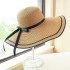 Korean version hat, women's summer big brimmed hat, fashionable and sweet seaside beach hat, foldable travel sun shading and sun protection straw hat