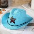 Summer Korean version of Western cowboy children's sun hat for girls and boys, baby grass hat with five pointed star hat, children's grass hat with five stars