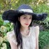 Summer Outdoor Large brimmed Beach Outing Sun Hat Women's Woven Hairy Straw Hat Bohemian Style Beach Hat