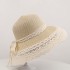 Straw hat women's summer lace big brim women's sun hat looks small Japanese vacation beach sun hat