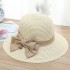 Straw hat women summer Korean beach vacation large eave beach basin hat bow sun hat tourism sun protection fisherman hat