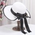 Summer Korean version bow bow grass hat, small fragrant wind, ribbon, large eave sun hat, beach vacation sun protection, beach hat for women