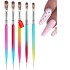 Cross border exclusive dual head nail art pen, dual head dot drill pen, silicone brush set of 5, color painting pen, wire drawing brush set