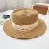 Hat Women's Summer Outdoor Seaside Big Eaves Sunscreen Straw Hat Butterfly Knot Beach Hat Folding Woven Sun Hat