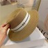 New Straw Hat Women's Summer Flat Top Hat Beach Vacation Beach Hat Internet Celebrity Same Straw Weaving Hat Versatile Hat