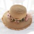 Beach straw hat, women's hat, small and fresh, beach face covering, sun flower wreath, sunshade folding, big edge, sun protection, cool, Korean style trendy