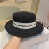 New Straw Hat Women's Summer Flat Top Hat Beach Vacation Beach Hat Internet Celebrity Same Straw Weaving Hat Versatile Hat