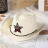 Summer Korean version of Western cowboy children's sun hat for girls and boys, baby grass hat with five pointed star hat, children's grass hat with five stars