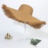 Summer Outdoor Large brimmed Beach Outing Sun Hat Women's Woven Hairy Straw Hat Bohemian Style Beach Hat