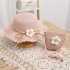 Children's hat, women's summer fisherman hat, grass hat bag, two-piece set, stylish and cute flower sun protection and sunshade hat