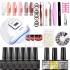 Cross border nail art complete set of tools, phototherapy, mecha, oil glue set, nail art tools, complete set of accessories, in stock supply