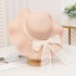 Summer women's woven straw hat Korean version large brim lace bow sun protection hat high-end beach hat