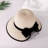 Celebrity style straw hat, women's bow, slit fisherman hat, sun shading and sun protection hat, casual versatile beach sun hat