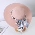 Simple countryside flower bow ribbon straw hat for children's spring and summer beach outings, sun protection, large eave elegant basin hat