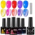 Cross border new dopamine glass nail polish adhesive nail glue summer hot item ice transparent color nail salon set wholesale