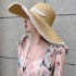 Fashionable big bow beach hat, summer women's sun protection, fashionable sunshade hat, beach grass hat