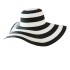 Summer women's sun hat Korean version new classic black and white striped big edge beach straw hat sunscreen sun hat