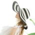 Summer women's sun hat Korean version new classic black and white striped big edge beach straw hat sunscreen sun hat