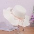 Hat Girl Summer Big Eaves Beach Sunscreen Straw Hat Bow Korean Versatile Sunshade Hat Travel Lace Edge