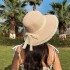 Fashionable big bow beach hat, summer women's sun protection, fashionable sunshade hat, beach grass hat