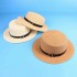 Flat topped straw hat for women in summer, sun protection and sunshade hat, artistic and fresh floral wreath, straw hat with flat edge, top hat for travel