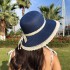 Fashionable big bow beach hat, summer women's sun protection, fashionable sunshade hat, beach grass hat