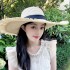 Summer Outdoor Large brimmed Beach Outing Sun Hat Women's Woven Hairy Straw Hat Bohemian Style Beach Hat