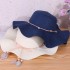 Hat Girl Summer Big Eaves Beach Sunscreen Straw Hat Bow Korean Versatile Sunshade Hat Travel Lace Edge