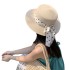 New Fashion Straw Hat for Women in Summer with Ribbon Bow Sunshade and Sunscreen Hat French Flat Top Casual Straw Weaving Sun Hat