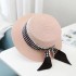 Straw hat women's new style ribbon British style flat top sun hat, face covering, summer outdoor sun hat, big brimmed top hat