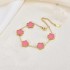 Cross border high version V gold 13MM five leaf grass bracelet three piece set, high-end five flower necklace earrings Jewelry