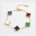 Cross border V Gold High version Five Flower Four Leaf Clover Bracelet for Women, Titanium Steel Light Luxury 18k, with a niche design that does not fade