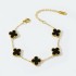 Cross border Color Preserved 18K Gold Clover Bracelet Stainless Steel Shell Necklace 13MM Set Clover Five Flower Jewelry