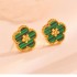 Cross border popular 13MM titanium steel five leaf flower earrings earrings, five leaf grass non fading earrings, women's fashion earrings wholesale