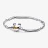 Logo free spot Panjiadora snake bone chain basic square full diamond heart-shaped smooth heart-shaped bracelet