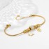 European and American cross-border fashion five leaf flower leaf full diamond round bead splicing high-end bracelet bracelet with adjustable bracelet to give to friends