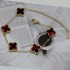 Cross border Color Preserved 18K Gold Clover Bracelet Stainless Steel Shell Necklace 13MM Set Clover Five Flower Jewelry