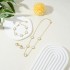 Cross border high version V gold 13MM five leaf grass bracelet three piece set, high-end five flower necklace earrings Jewelry