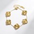 High version V gold clover bracelet cross-border Amazon hot item 18k gold titanium steel minimalist lucky grass bracelet