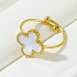 Cross border hot selling 13MM big clover 18k gold ring for men and women, adjustable ring opening, fashionable women's jewelry