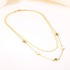 Korean version stainless steel retro popular titanium steel flat snake chain versatile collarbone chain jewelry round mother of pearl double-layer necklace for women