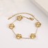 Cross border titanium plated 18K gold high-end version five leaf grass bracelet five leaf flower bracelet jewelry niche fashion Jewelry