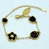 Cross border popular beetle five leaf grass adjustable bracelet 15MM seven star ladybug bracelet five leaf flower JEWELRY wholesale