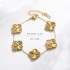 Explosive jewelry 13MM laser five flower four leaf clover bracelet necklace earrings three piece set 18KV gold jewelry versatile