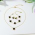 Cross border Color Preserved 18K Gold Clover Bracelet Stainless Steel Shell Necklace 13MM Set Clover Five Flower Jewelry