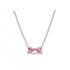 Heart shaped bow necklace ring earring set, female heart collarbone chain earrings, cross-border live broadcast plated 925 silver