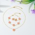 Cross border Color Preserved 18K Gold Clover Bracelet Stainless Steel Shell Necklace 13MM Set Clover Five Flower Jewelry