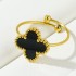 Cross border hot selling 13MM big clover 18k gold ring for men and women, adjustable ring opening, fashionable women's jewelry