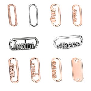 Panjiadora white copper plated 925 color silver DIY accessories bracelet me jewelry connector bead sub letter logo